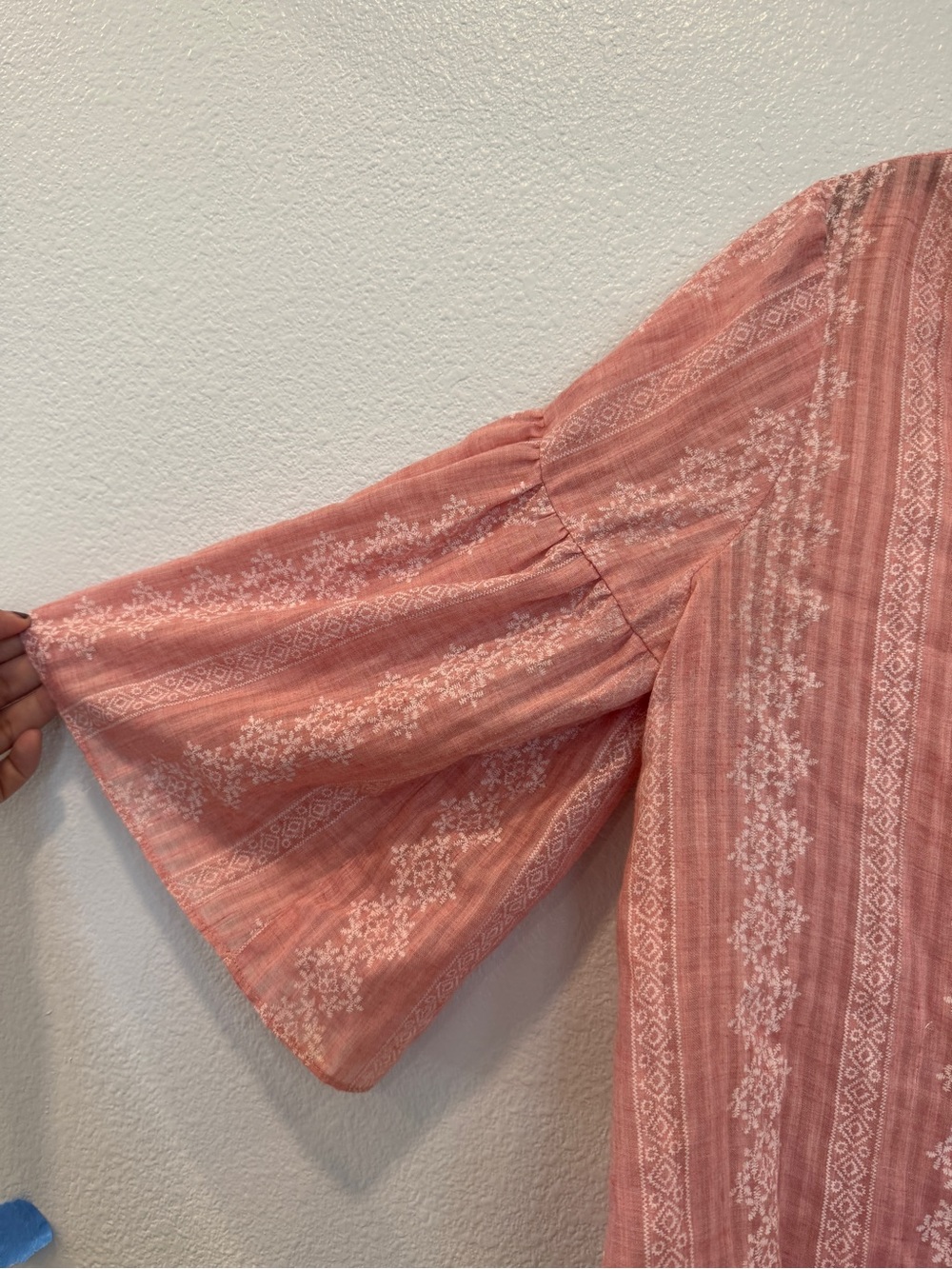 Anthro-Inspired Pink Boho Peasant Top - Picture 5 of 6